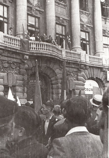 1945, 1946. Demonstraţii ale P.C.R. şi P.S.D. în București ...
