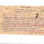 Telegramă adresată lui Ştefan Voitec, ministrul Educaţiei Naţionale, de către învăţătorii din județul Mureş, Tg.Mureş, 1945, Muzeul PCR, nr. inv. 26094