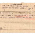 Telegramă adresată lui Ştefan Voitec, ministrul Educaţiei Naţionale pentru mutarea chesturei, Iaşi, 1945, Muzeul PCR, nr. inv. 26096
